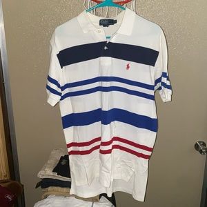 Ralph Lauren Polo M white w/ multicolor stripes